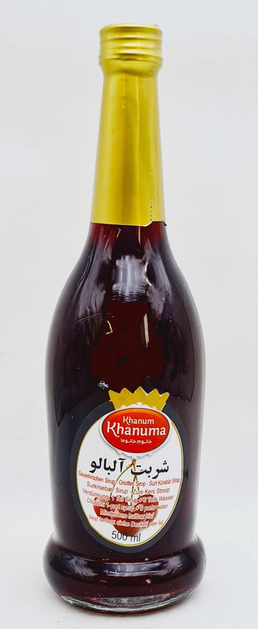 Khanum Khanuma Sharbate Albalu - Sauerkirsch Sirup 500ml - Persienmarkt