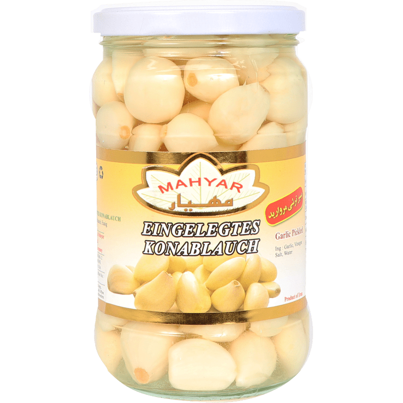 Mahyar Sir Torshi Sefid - Eingelegter Knoblauch, Weiss 650g - Persienmarkt