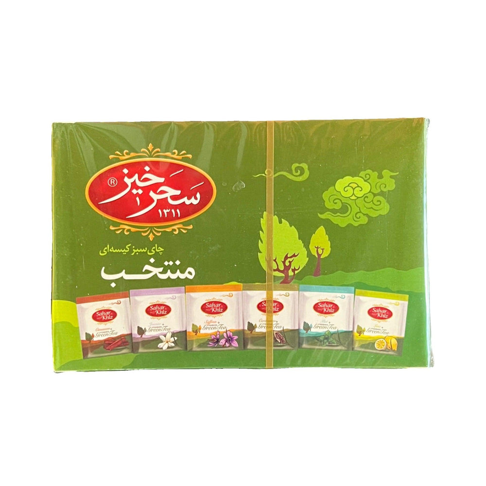 SAHARKHIZ Chai Sabz Kisehei Makhlut - Gemischter Beutel Grün Tee 85g - Persienmarkt